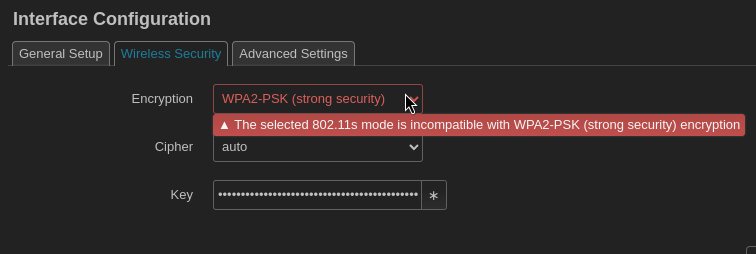wpa2 is not supported